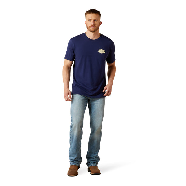 Ariat Men's Mesa Motif Lockup T-Shirt - Medieval Blue