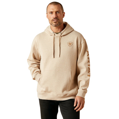 Men’s Ariat Logo Oatmeal Heather Hoodie