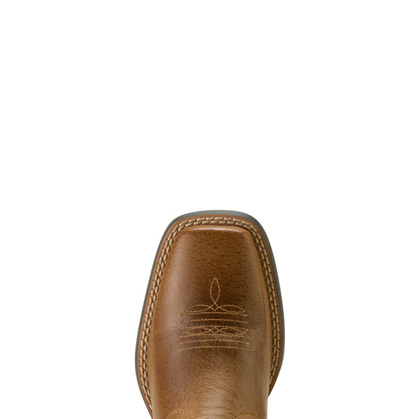 Ariat Kid's Brown Stampede Steer Skull Wide Square Toe Boot