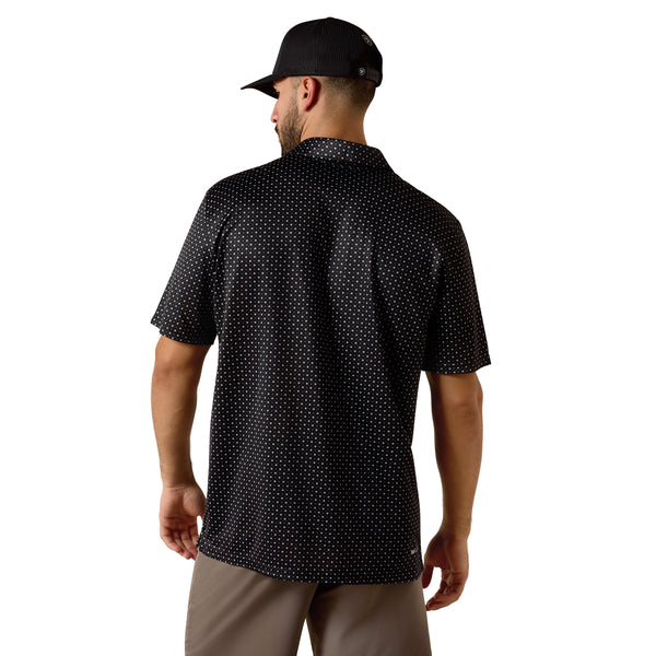 Ariat Men's All Over Mini Star Polo Short Sleeve Shirt - Black