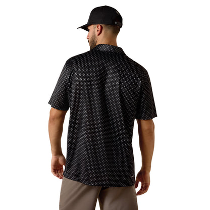 Ariat Men's All Over Mini Star Polo Short Sleeve Shirt - Black