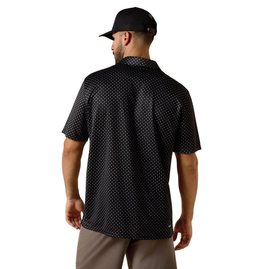 Ariat Men's All Over Mini Star Polo Short Sleeve Shirt - Black