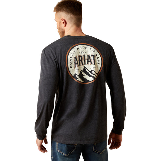 Ariat Men’s Circle A Long Sleeve Charcoal T-Shirt