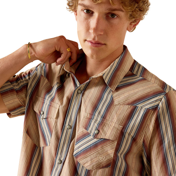 Ariat Men's Retro Haver Fitted Snap Button Short Sleeve - Multicolor