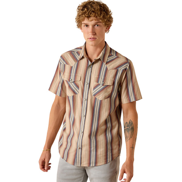 Ariat Men's Retro Haver Fitted Snap Button Short Sleeve - Multicolor