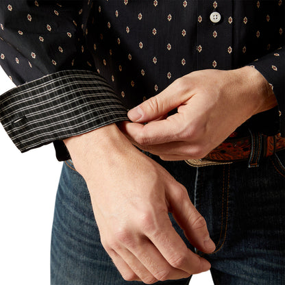 Ariat Men’s Asher Long Sleeve Button Down Shirt - Black
