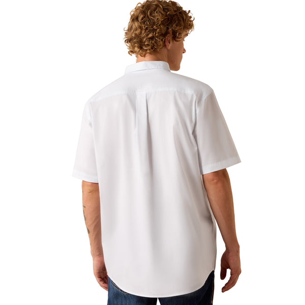 Ariat Men's Lightweight Twill Classic Fit Short Sleeve Shirt - White