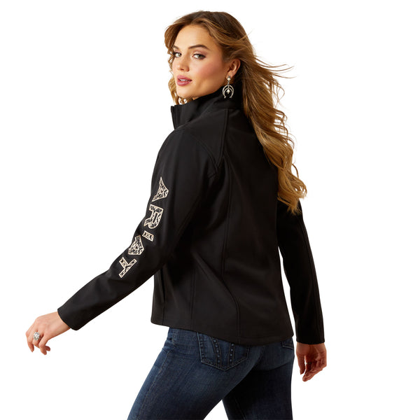 Ariat Women's Logo Southwest Minimal Print Black Softshell Jacket