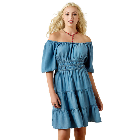 Ariat Women’s Juliet Puff Sleeve Dress - Light Wash