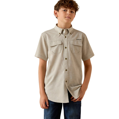 Ariat Boy's VenTEK Outbound Heathered Classic Fit Shirt - Green