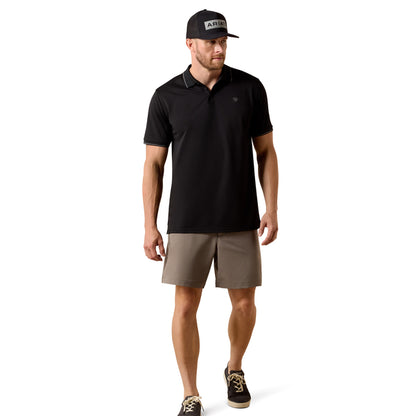 Ariat Men's Logo Fitted Polo Short Sleeve Shirt - Black