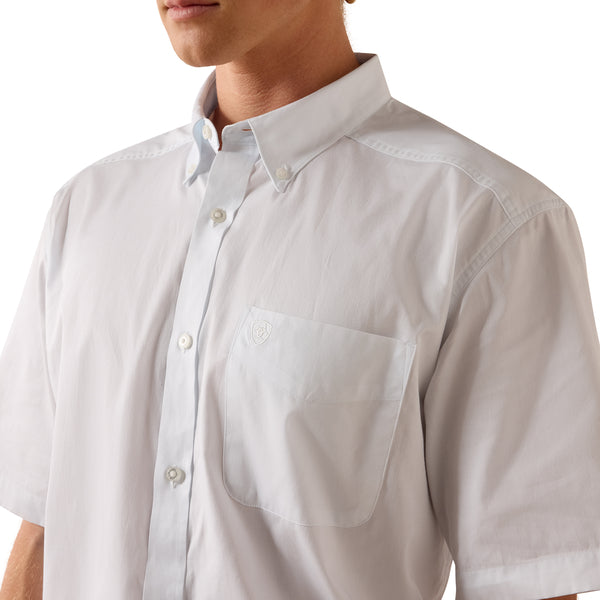 Ariat Men's Lightweight Twill Classic Fit Short Sleeve Shirt - White
