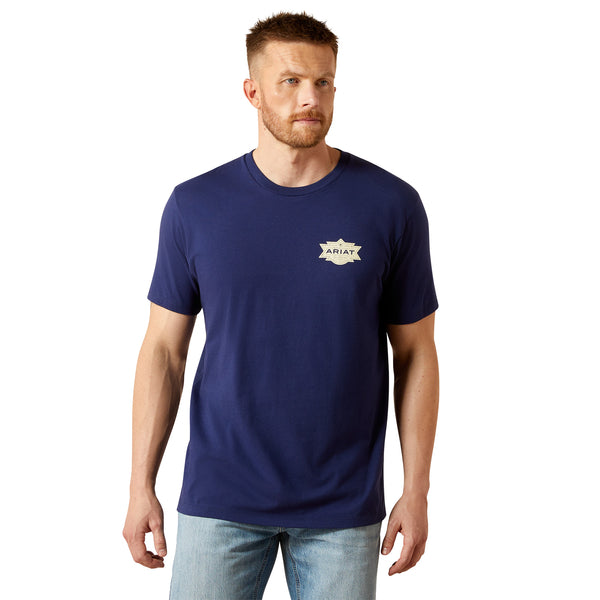 Ariat Men's Mesa Motif Lockup T-Shirt - Medieval Blue