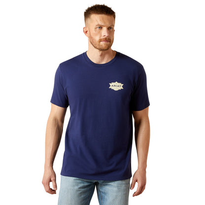 Ariat Men's Mesa Motif Lockup T-Shirt - Medieval Blue