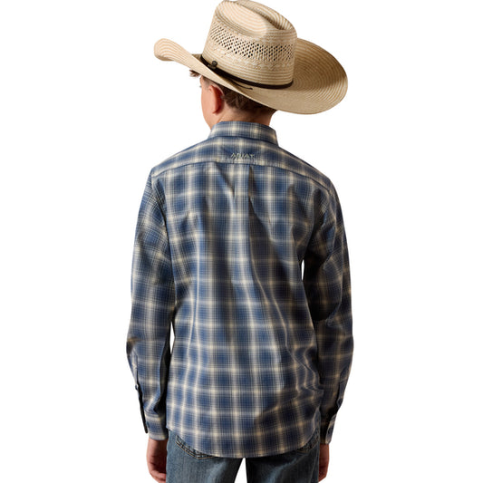 Ariat Boy's Pro Scottie Long Sleeve Shirt - Blue Plaid