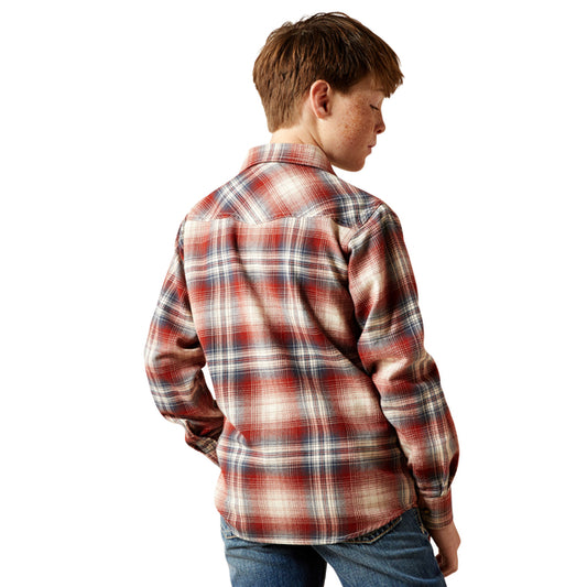 Boy's Ariat Harper Retro Classic Fit Shirt - Rust