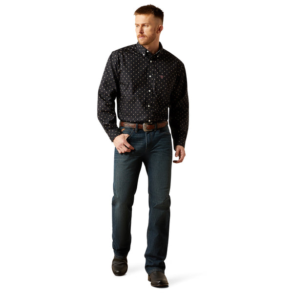 Ariat Men’s Asher Long Sleeve Button Down Shirt - Black