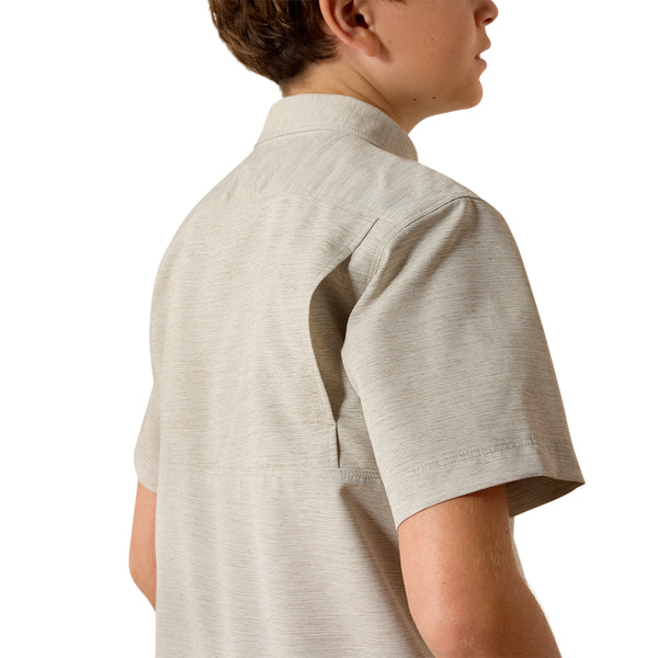 Ariat Boy's VenTEK Outbound Heathered Classic Fit Shirt - Green
