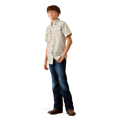 Ariat Boy's VenTEK Outbound Heathered Classic Fit Shirt - Green