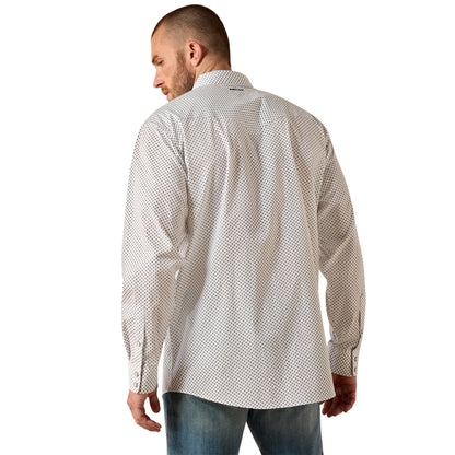 Men's Ariat Wrinkle Free Anthony Classic Fit Snap Shirt - White Medallion