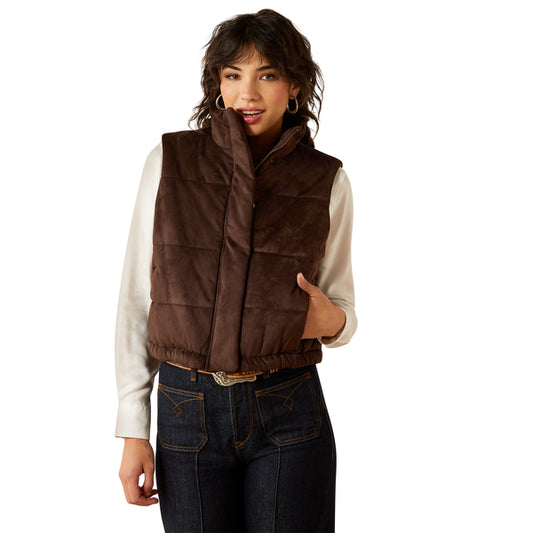 Ariat Women's Swirls Faux Leather Vest - Mole