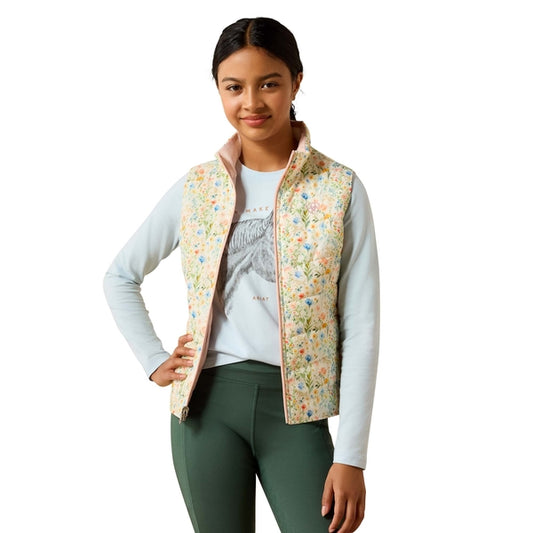 Kid's Bella Reversible Insulated Vest - Sepia Rose
