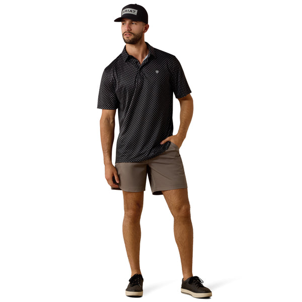 Ariat Men's All Over Mini Star Polo Short Sleeve Shirt - Black