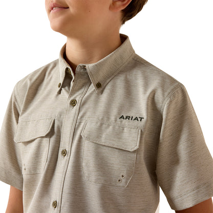 Ariat Boy's VenTEK Outbound Heathered Classic Fit Shirt - Green