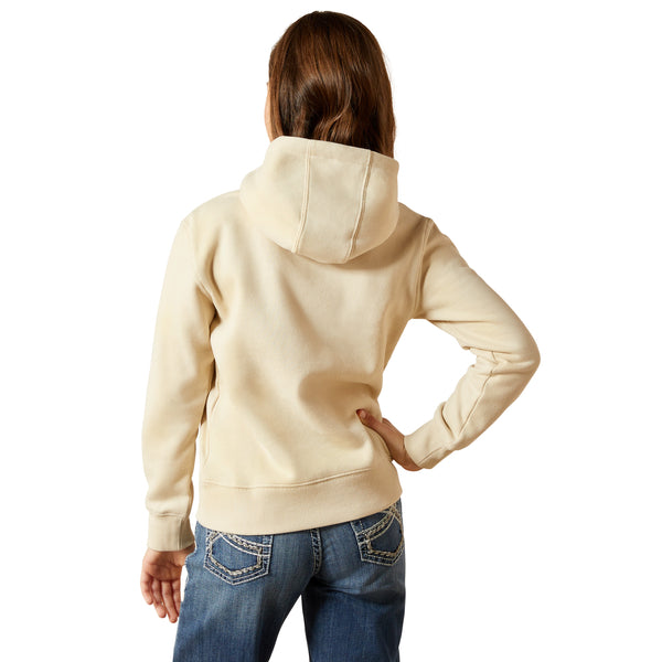 Kid's Ariat Western Blocks Oyster Grey Hoodie