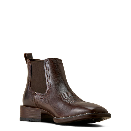 Ariat Men's Booker Chelsea Square Toe Short Boot - Chocolate Brown