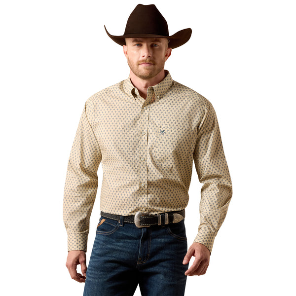 Ariat Men's Stu Irish Southwest Motif Long Sleeve Shirt - Cream