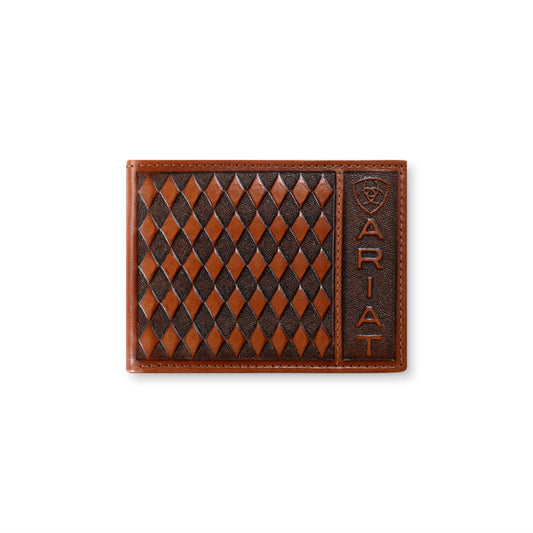 Ariat Diamond Embossed Bi-Fold Wallet - Brown