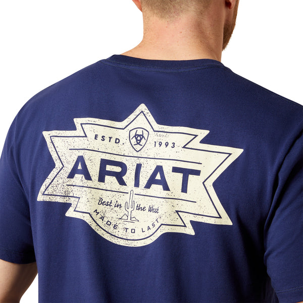 Ariat Men's Mesa Motif Lockup T-Shirt - Medieval Blue
