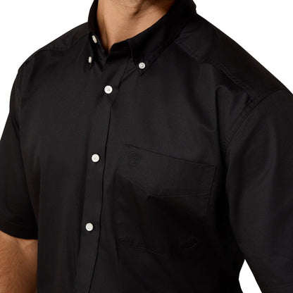 Ariat Men's Lightweight Twill Classic Fit Short Sleeve Shirt - Black