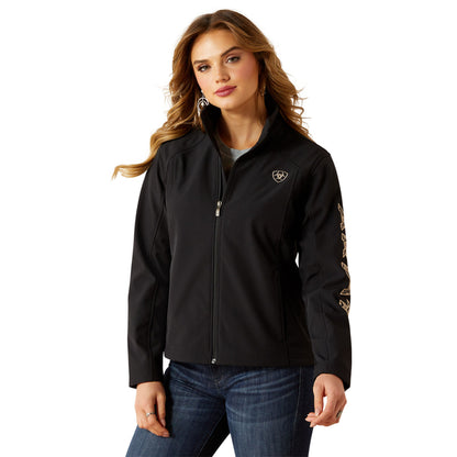 Ariat Women's Logo Southwest Minimal Print Black Softshell Jacket