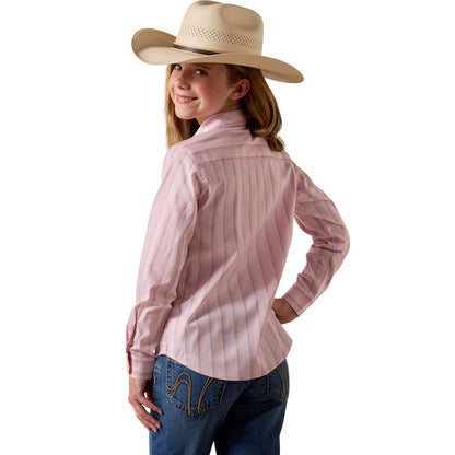 Ariat Girl's Team Kirby Long Sleeve Ombre Stripe - Pink