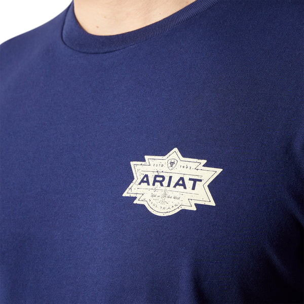 Ariat Men's Mesa Motif Lockup T-Shirt - Medieval Blue