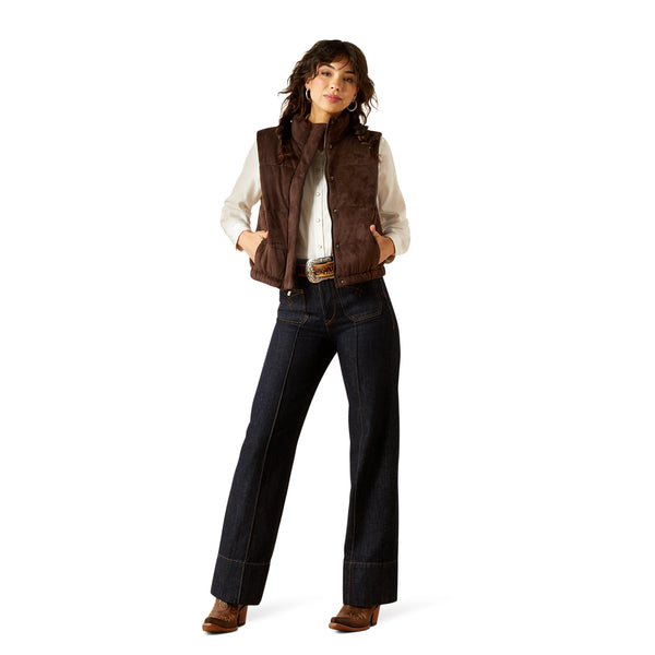 Ariat Women's Swirls Faux Leather Vest - Mole