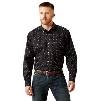 Ariat Men’s Asher Long Sleeve Button Down Shirt - Black