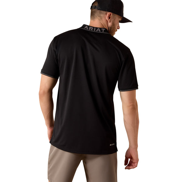 Ariat Men's Logo Fitted Polo Short Sleeve Shirt - Black