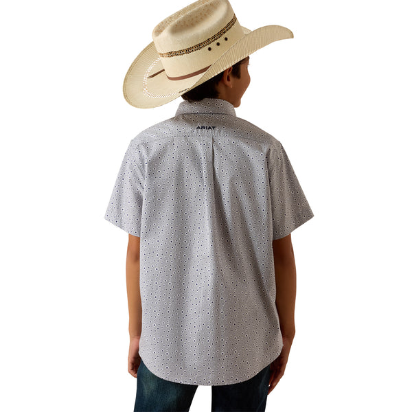 Ariat Boy's Bosco Short Sleeve Geo Print - Grey