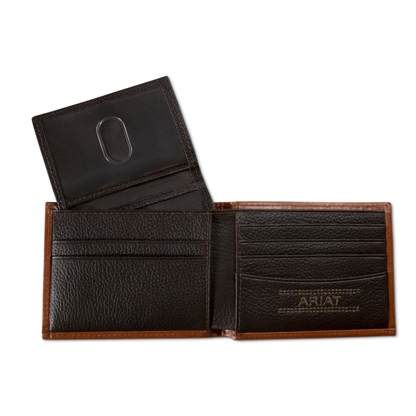 Ariat Diamond Embossed Bi-Fold Wallet - Brown