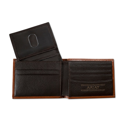 Ariat Diamond Embossed Bi-Fold Wallet - Brown