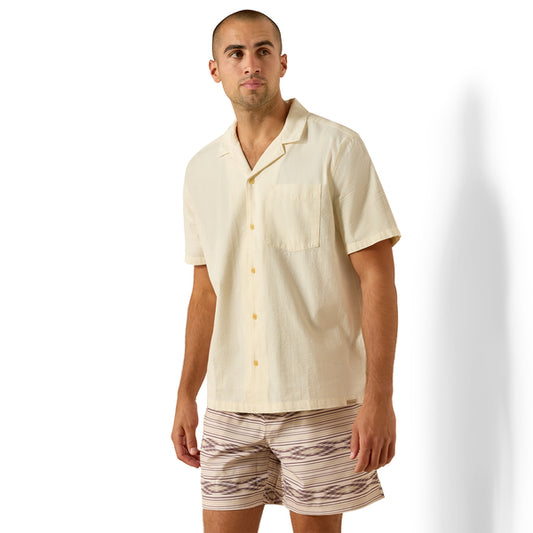 Ariat Men's Retro Camp Classic Fit Short Sleeve Shirt - Beige