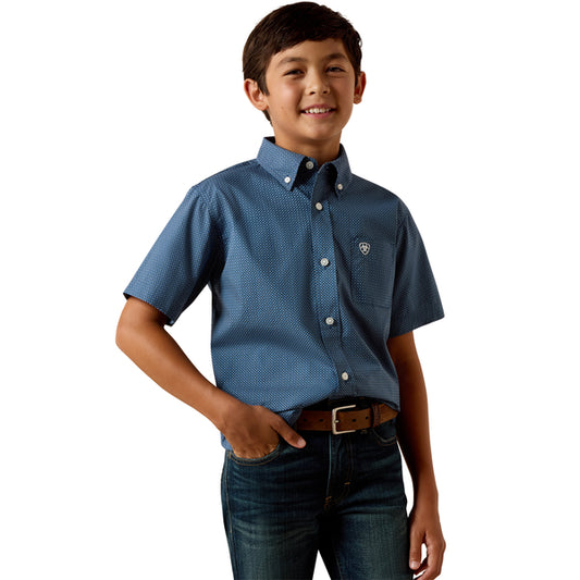 Ariat Boy's Storm Short Sleeve Shirt - Mini Geo Print