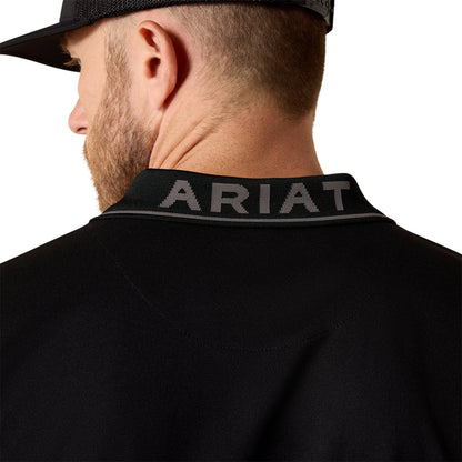 Ariat Men's Logo Fitted Polo Short Sleeve Shirt - Black