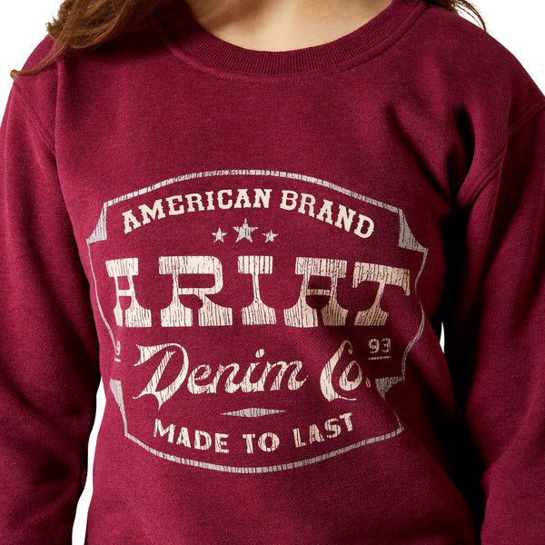 Kid's Ariat Emblem Heather Sweatshirt