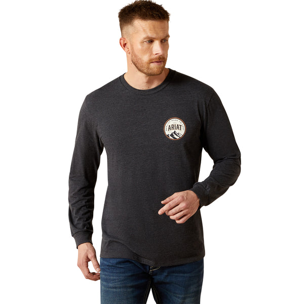Ariat Men’s Circle A Long Sleeve Charcoal T-Shirt