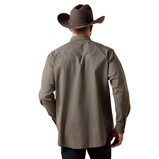 Ariat Men's Frey Snap Button Long Sleeve Geo Print - Black