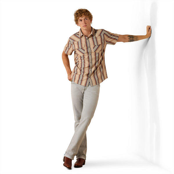 Ariat Men's Retro Haver Fitted Snap Button Short Sleeve - Multicolor